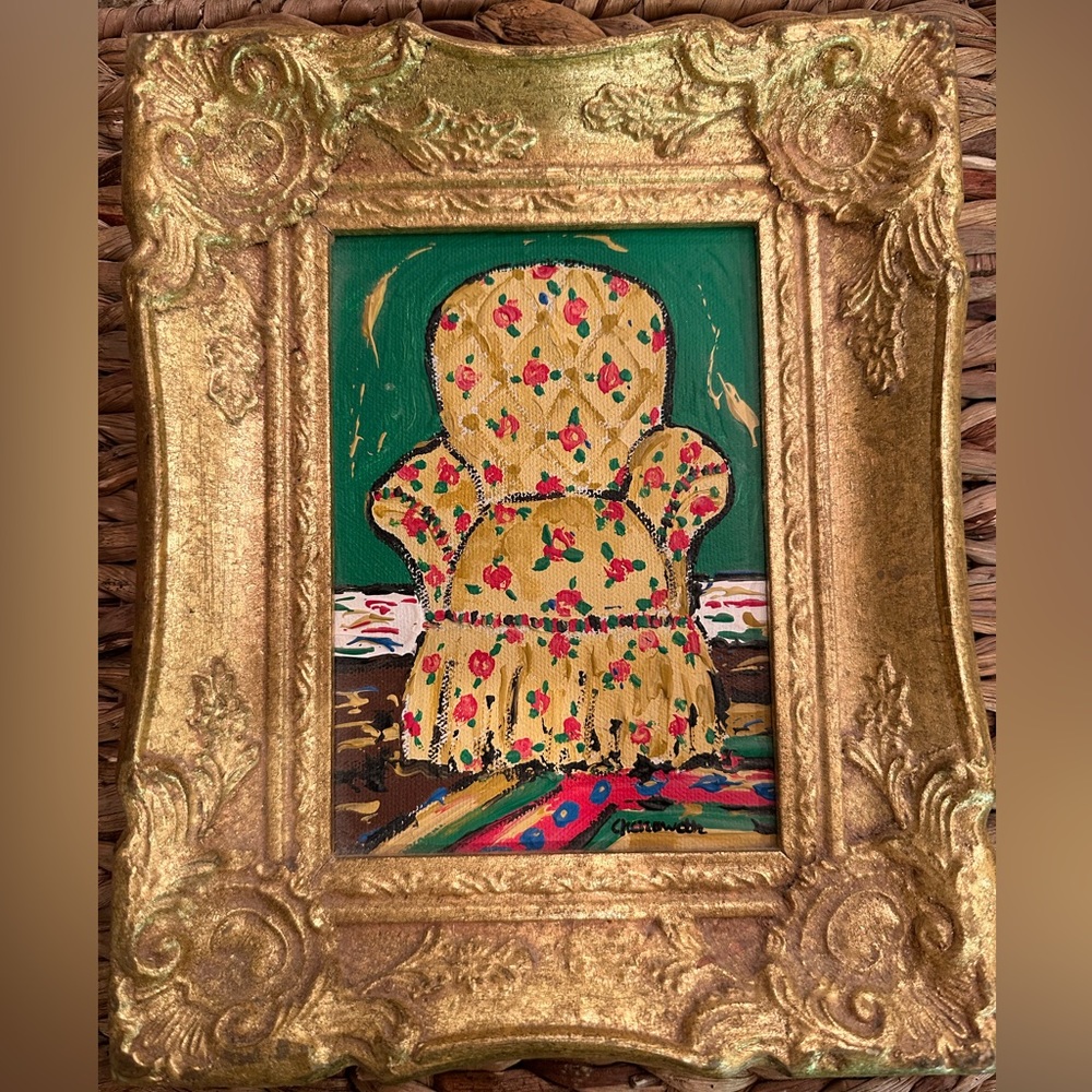 Original Oil Painting in Gold Leaf Frame